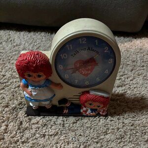 Vintage Janex Raggedy Ann Andy talking alarm clock works